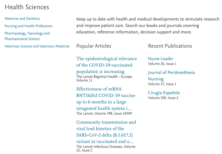 Sciencedirect healthsciences